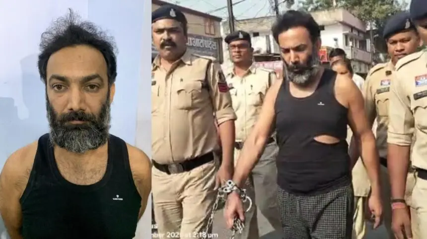  हिस्ट्रीशीटर वीरेंद्र तोमर का रायपुर पुलिस ने निकाला जुलूस