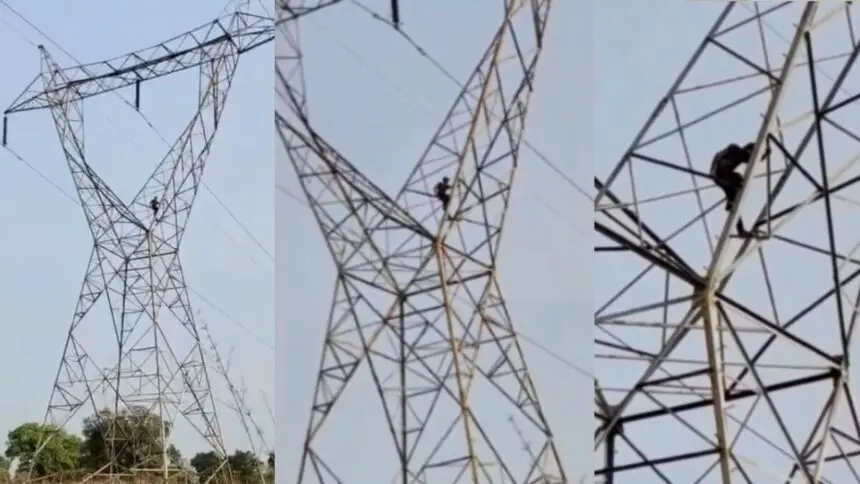 CG VIDEO : नशे में 150 फीट ऊंचे टावर पर चढ़ा युवक, पत्नी के मायके से था नाराज, मचा हड़कंप, देखें वीडियो
